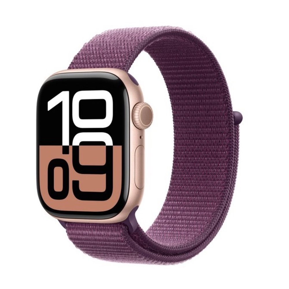 SOLD-NEW $399 Apple Watch Series 10 46mm Rose Gold Aluminum Plum Sport Loop GPS